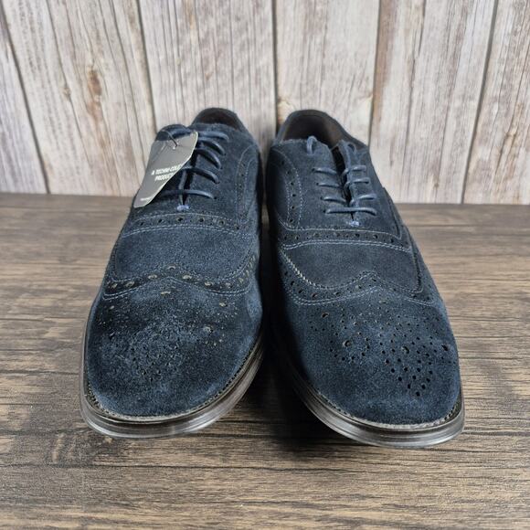 Kenneth Cole New York Design 10521 Suede Oxford Shoes Men\'s Sz 9.5 M Navy (NWT) main image 8